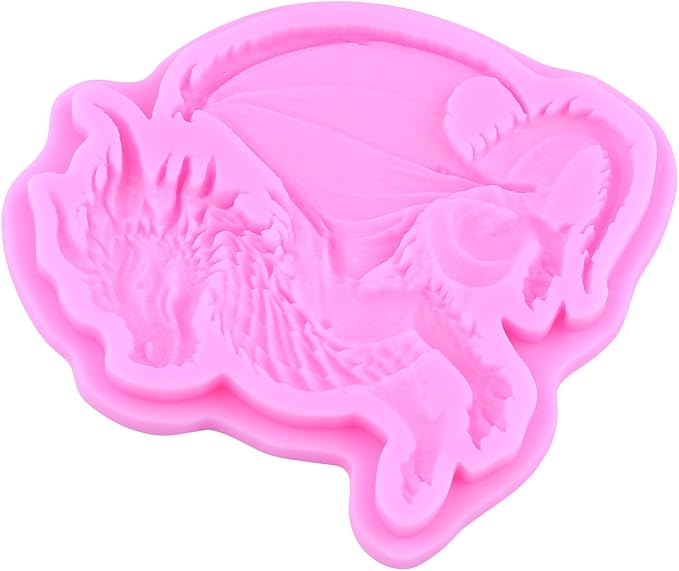 Dragon Silicone Mold Dragon Castle Fondant Molds For Cake Decoration Cupcake Topper Candy Polymer Clay Chocolate Gum Paste Set Of 2