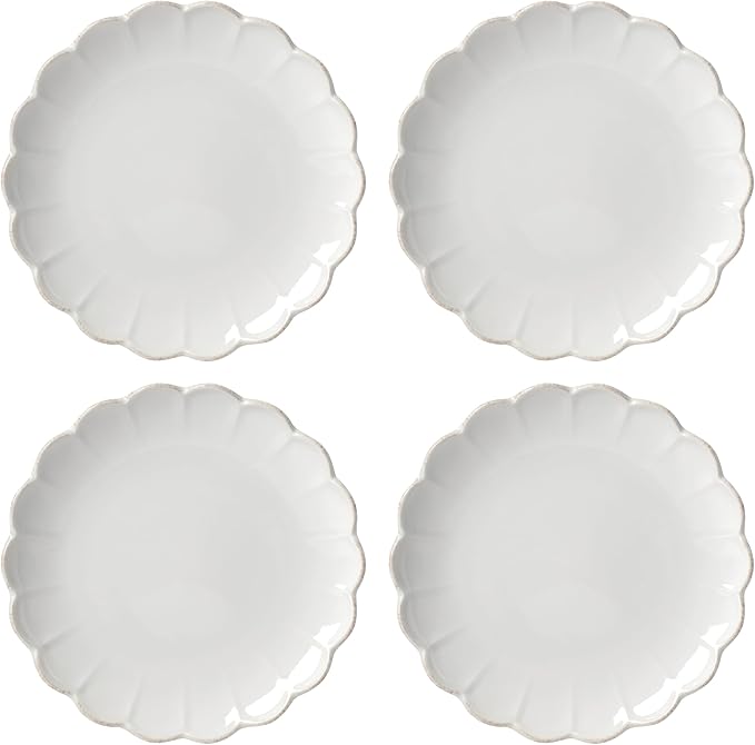 Lenox 893544 French Perle Scallop 4-Piece Accent Plate Set, Matte, Off-White