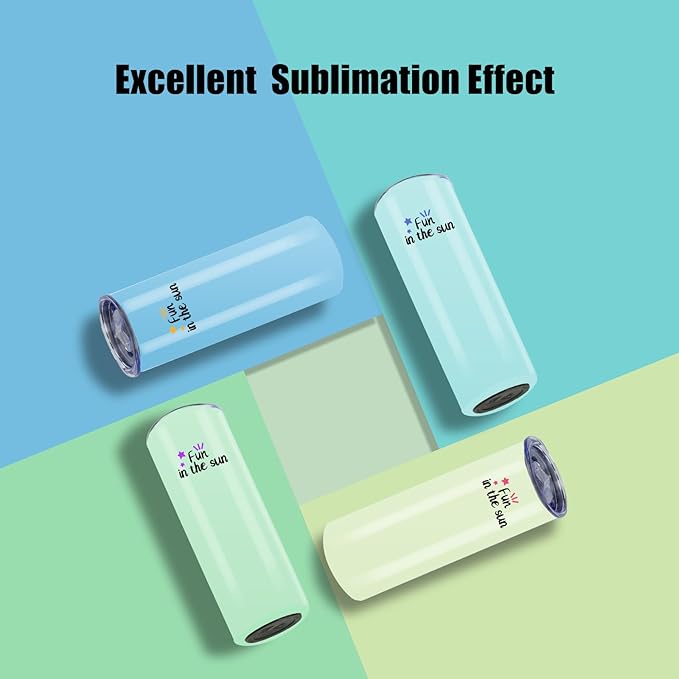 12 Pack 20oz Sublimation Tumblers Bulk With Flat Edge, 20OZ Flat Sublimation Tumbler Blank, Skinny Straight Stainless Steel Blanks Cups with Individual Box(12, 20OZ)