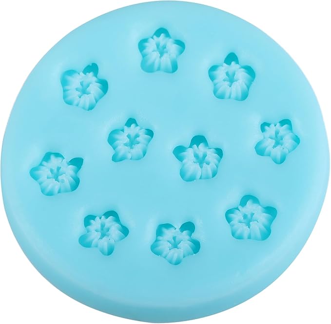 Flower Silicone Molds Mini Flower Fondant Chocolate Molds for Cake Decorating Cupcake Topper Candy Gum Paste Polymer Clay