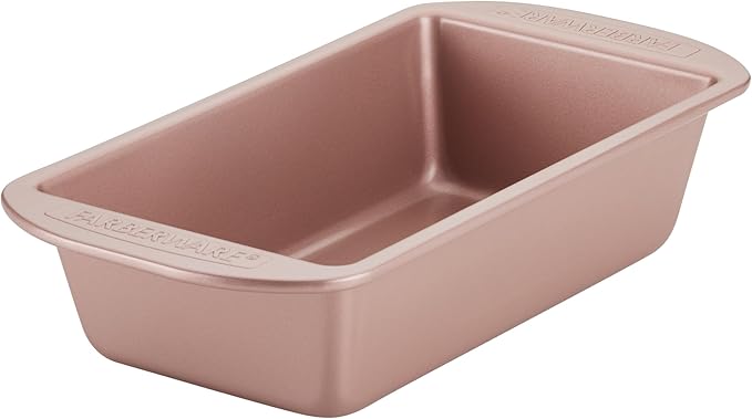 Farberware Nonstick Bakeware Meatloaf/Nonstick Baking Loaf Pan - 9 Inch x 5 Inch, Rose Gold