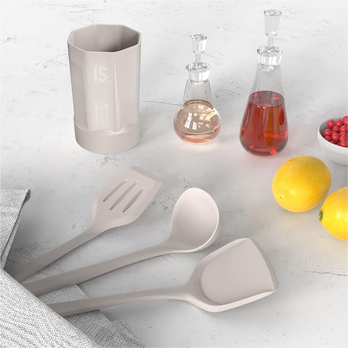 AOTHOD Silicone Cooking Utensils Set - 446°F Heat Resistant Kitchen Utensils,Turner Tongs,Spatula,Spoon,Brush,Whisk,Kitchen Utensil Gadgets Tools Set for Nonstick Cookware,Dishwasher Safe (BPA Free)