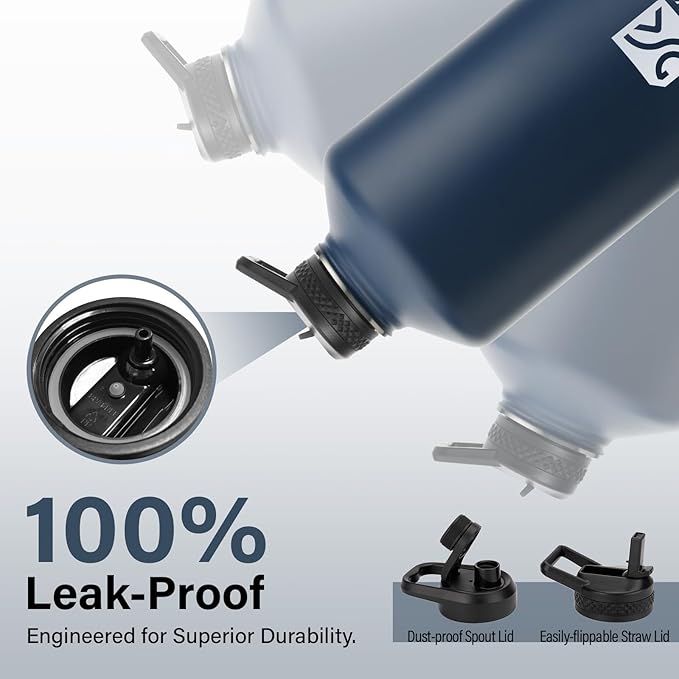 DYSANKY 1 Gallon Water Bottle Insulated | Thickened Stainless Steel Vacuum Metal Water Jug | Portable Sports Large for Gym and Hiking with Straw, Carrier Bag, Handle Strap | BPA-Free 128 oz