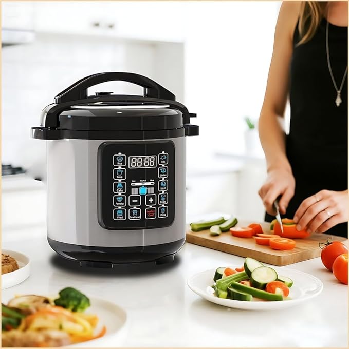 10 In 1 Electric Pressure Cooker, 8 Quart Stainless Steel Multi-Function Electric Cooker, Slow Cooker With 24-Hour Reservation Function, Suitable For Meat, Cake, Congee, Rice, etc