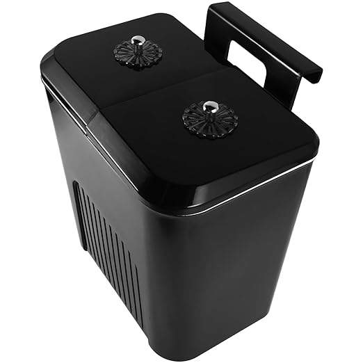 Ipetboom Kitchen Wall-Mounted Trash Can 9l with Dual Flip Lids Food Waste Bin Plastic Compost Bin for Home Kitchen Bathroom Cabinet Waste Sorting