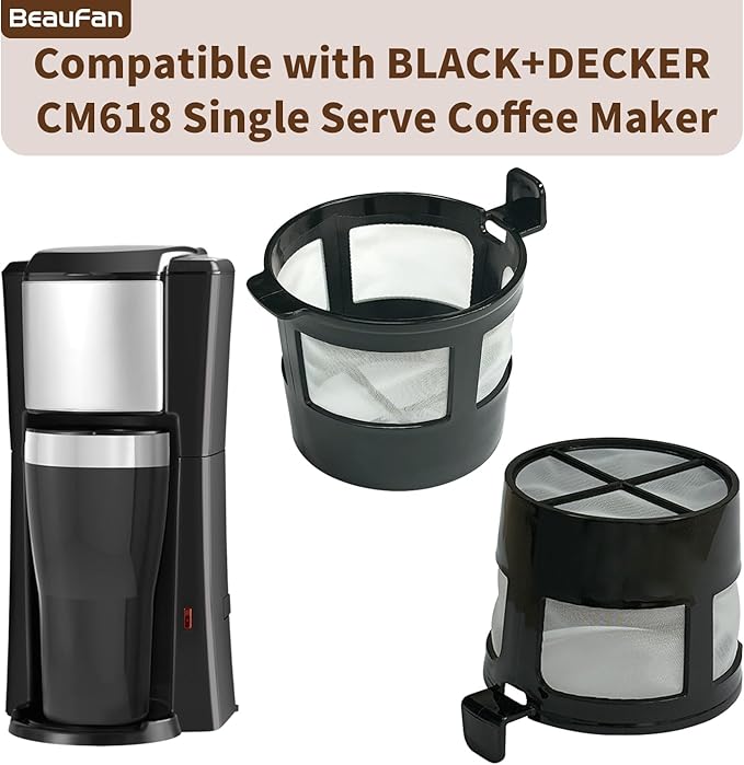 1 Pack Reusable Coffee Filter Compatible with BLACK+DECKER CM618 Single Serve Coffee Maker