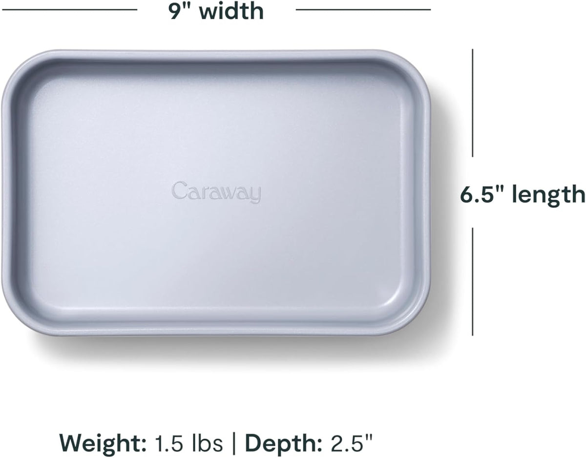 Caraway Nonstick 9” x 6.5” Small Rectangle Baking Pan – Non-Toxic, PTFE & PFOA Free – Aluminized Steel Core – Deep Ceramic Baking Pan for Casseroles, Lasagna & More - Sage
