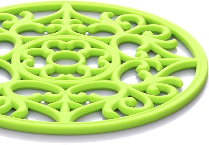 ME.FAN Trivets for Dishes/Pots/Pans, 3 Pcs Silicone Mats, Flexible/Durable/Non Slip Hot Pads to Protect Table and Counter Top (Teal Blue)