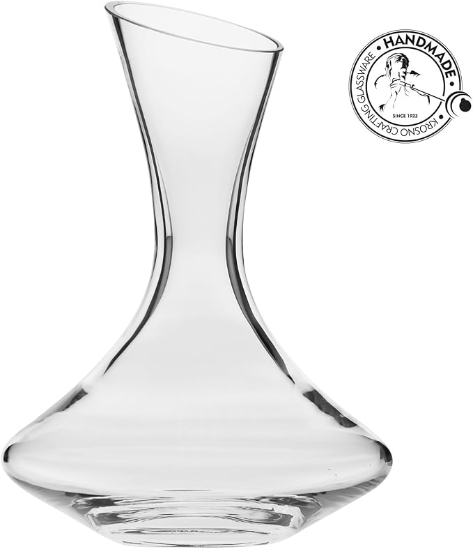 Krosno Handmade Decanter Wine Carafe, 25,4 oz, Ideal Gift for a Special Occasion, Wine Aerator, Crystalline glass, Lead-free, Handwash Only, Made in Europe