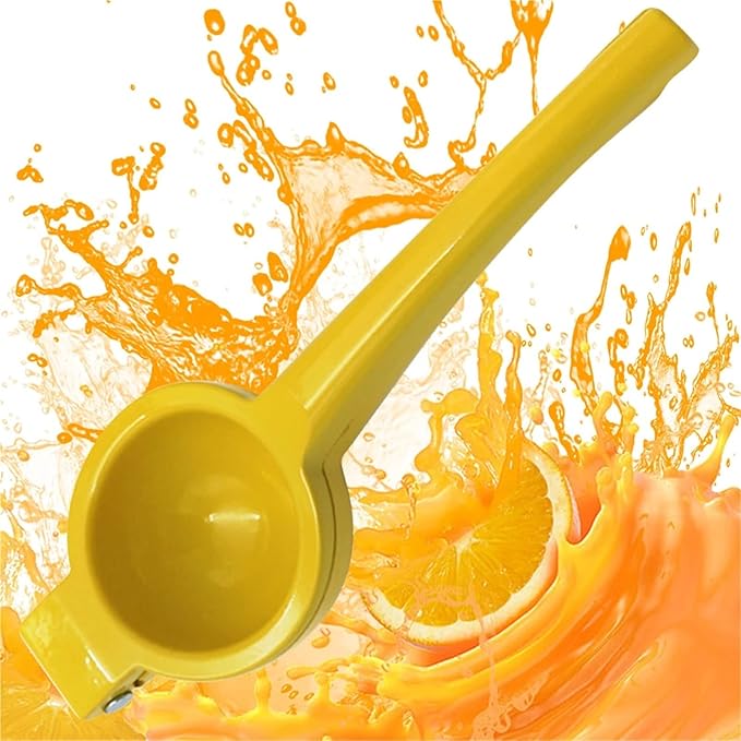 Home Manual Lemon Squeezer Aluminum Alloy Hand Pressed Citrus Orange Juicer Portable Kitchen Tool for Lime Lemon Home Use Yellow 1-5PCS(2pcs)