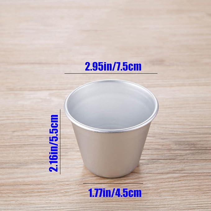 6 Pcs Popover Pan, Aluminium Pudding Tin Cup Baking Maker, Individual Muffin Chocolate Molten Brownie Tumbler Raspberry Souffle Cupcake Pudding Mould - Round Shape 3"x 2.2"