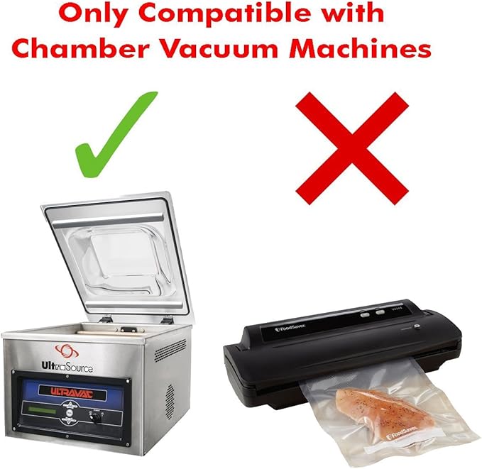 UltraSource - Chamber Machine Pouches 3 Mil Thickness, 12" x 22", Pack of 500 Vacuum Chamber Pouches, BPA-Free Pre-Cut Chamber Vacuum Sealer Bags with tear notch