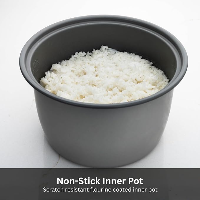 Tiger JNP-S18U-US 10 Cup Capacity White Rice Cooker with Non-Stick Inner Pot, Retractable Power Cord, and Keep Warm up to 12 hours (Urban Satin)