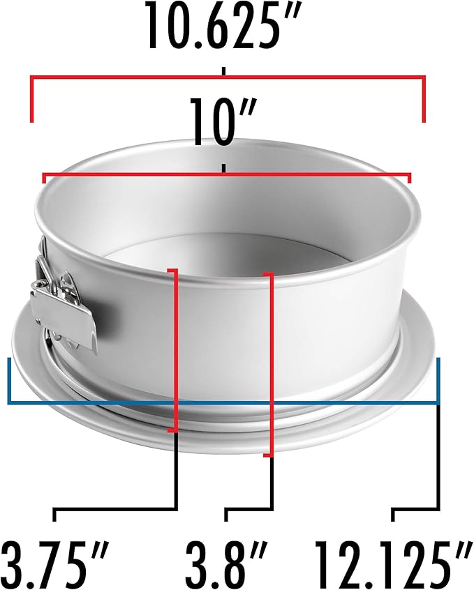 Fat Daddio's Round Springform Pan, 3 inch high - 10"