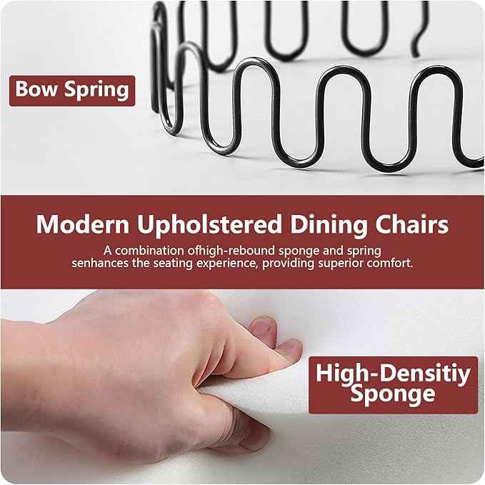 Dining Chairs Set of 4, Upholstered Dining Room Chairs with Back Ring Pull Trim and Solid Wood Legs, Modern Tufted Kitchen Chairs Perfect for Dining Room, Black Pu Leather Splicing WineRed Velvet
