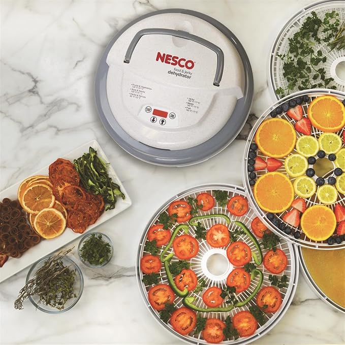 Nesco FD-79 Snackmaster Pro Digital Food Dehydrator for Snacks, Fruit, Beef Jerky, Meat, Vegetables & Herbs, Gray, 4 Trays, 1 Count (Pack of 1),Grey