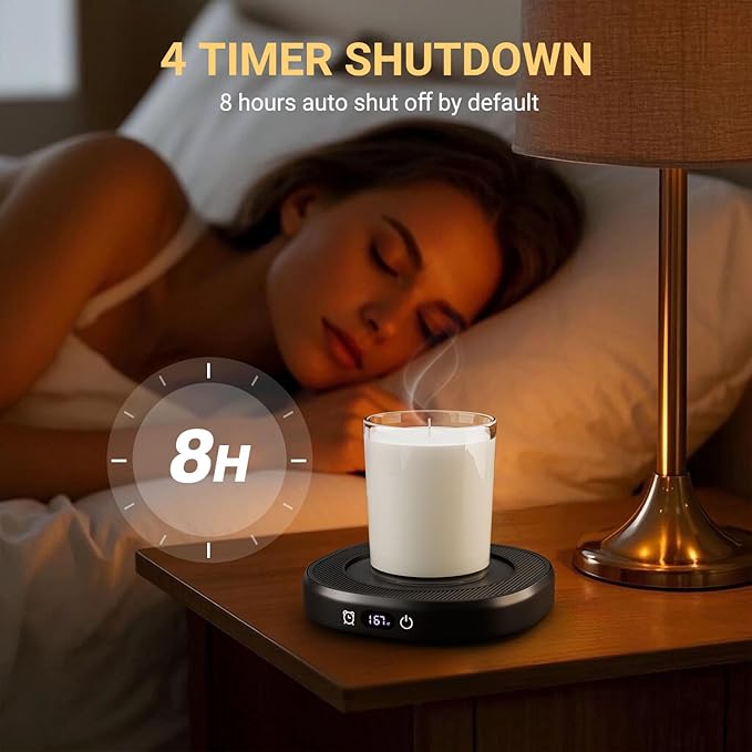 Coffee Mug Warmer & You are Awesome Mug Set, Electric Cup Warmer with Auto Shut Off, 4 Temperature Setting Smart Beverage Warmer, 8-Hours Auto Shut Off (Black Awesome Mug)