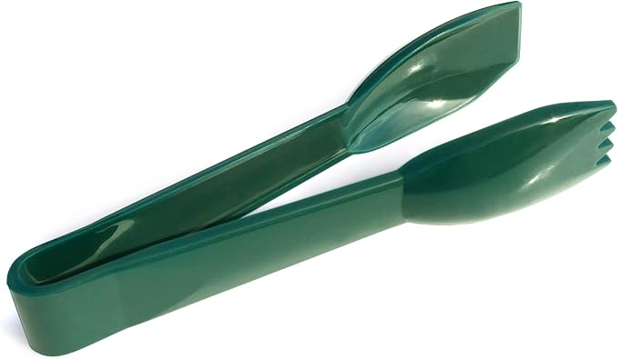 New Star Foodservice 35599 Utility Tong, High Heat Plastic, Straight Edge, 6 Inch, Set of 12, Green