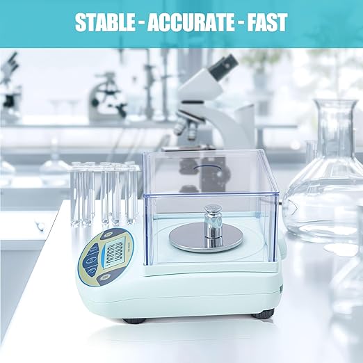 Lab Scale 500g x 0.001g, High Precision Analytical Balance with Digital Windshield. Electronic Gram Scale for Jewelry/Kitchen/Scientific Use, 11 Units Conversion, Portable Digital Scientific Scale