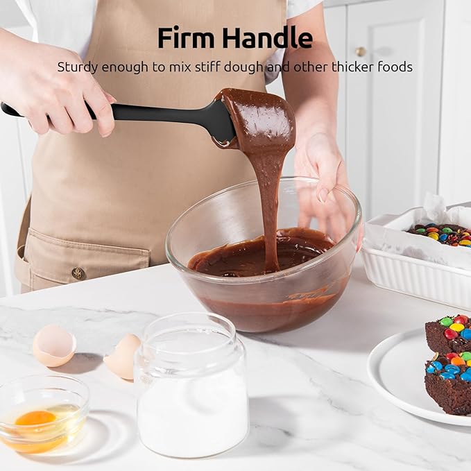 U-Taste Silicone Spatula Set with 600 Degrees Fahrenheit Heat Resistant (Black)