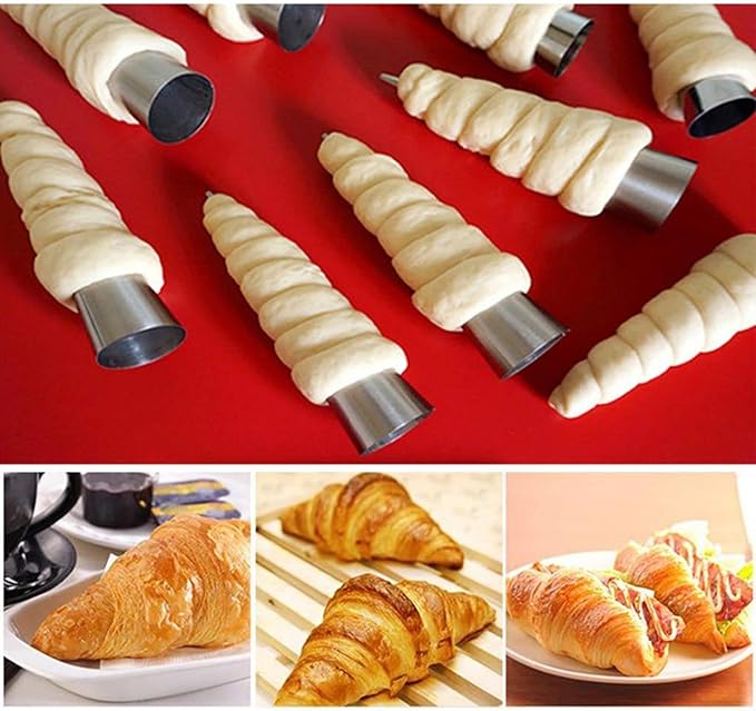 Joyeee 10 Pack Cream Horn Molds - Small & Large, 5 Inch & 3.4 Inch Cream Horn Cones for Breakfast, Tea & Parties