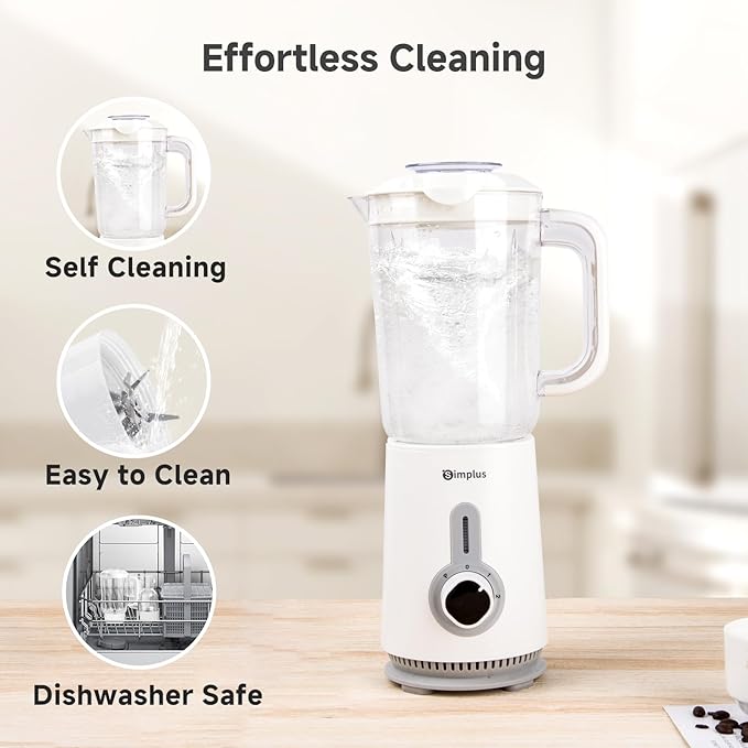 Simplus 42oz Blender for Smoothies with 2-Cup Food Processor & 1-Cup Vegetable Food Chopper, High Speed Blenders with 2 Speeds and Pulse for Puree, Nuts and Shakes