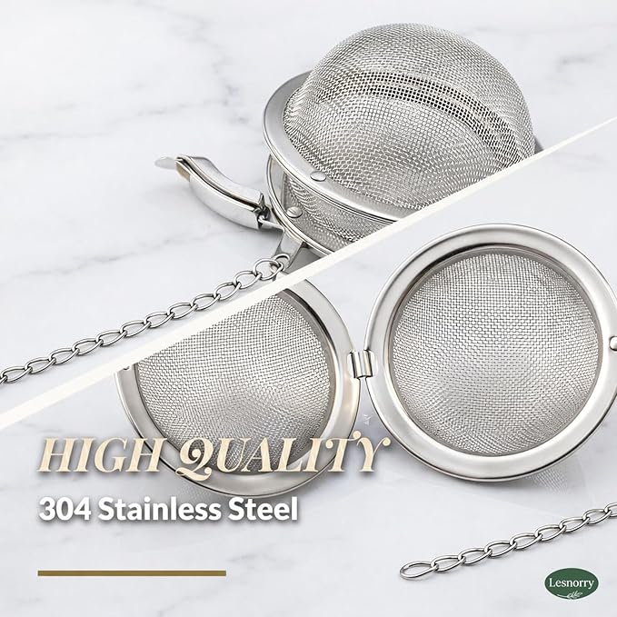 Calico Cat Tea Ball for Loose Leaf Tea, Cute Tea Infuser with 304 Stainless Fine Mesh Tea Ball Strainer & Drip Tray, Leak-Resistant Locking Fit, 6.1in Mug Chain, Gift Box, 1 Pack
