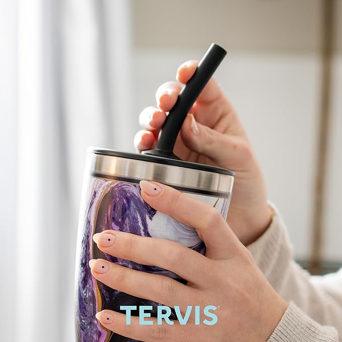 Tervis Traveler Ohio State Buckeyes - Night Game Triple Walled Insulated Tumbler Travel Cup Keeps Drinks Cold & Hot, 30oz Straw Lid, Stainless Steel