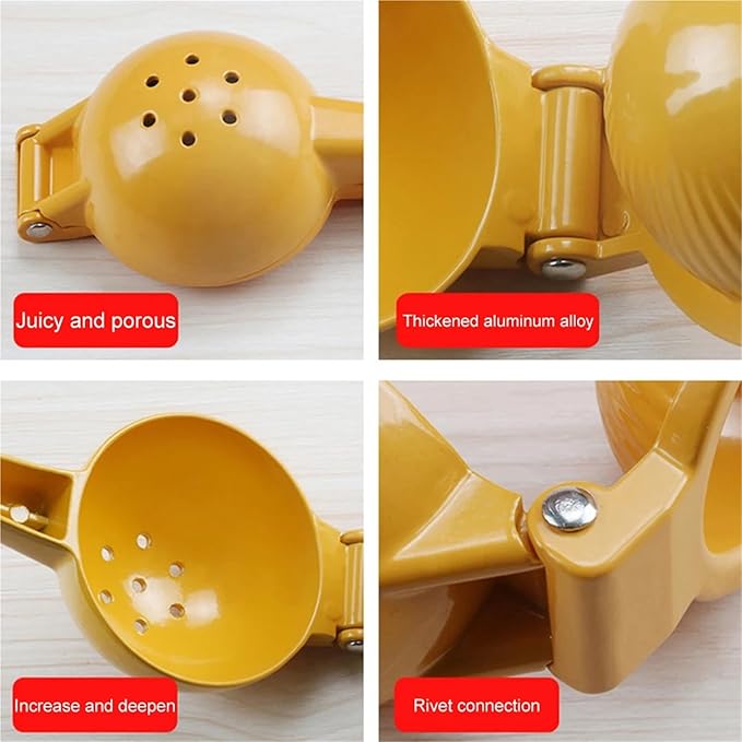 Home Manual Lemon Squeezer Aluminum Alloy Hand Pressed Citrus Orange Juicer Portable Kitchen Tool for Lime Lemon Home Use Yellow 1-5PCS(2pcs)