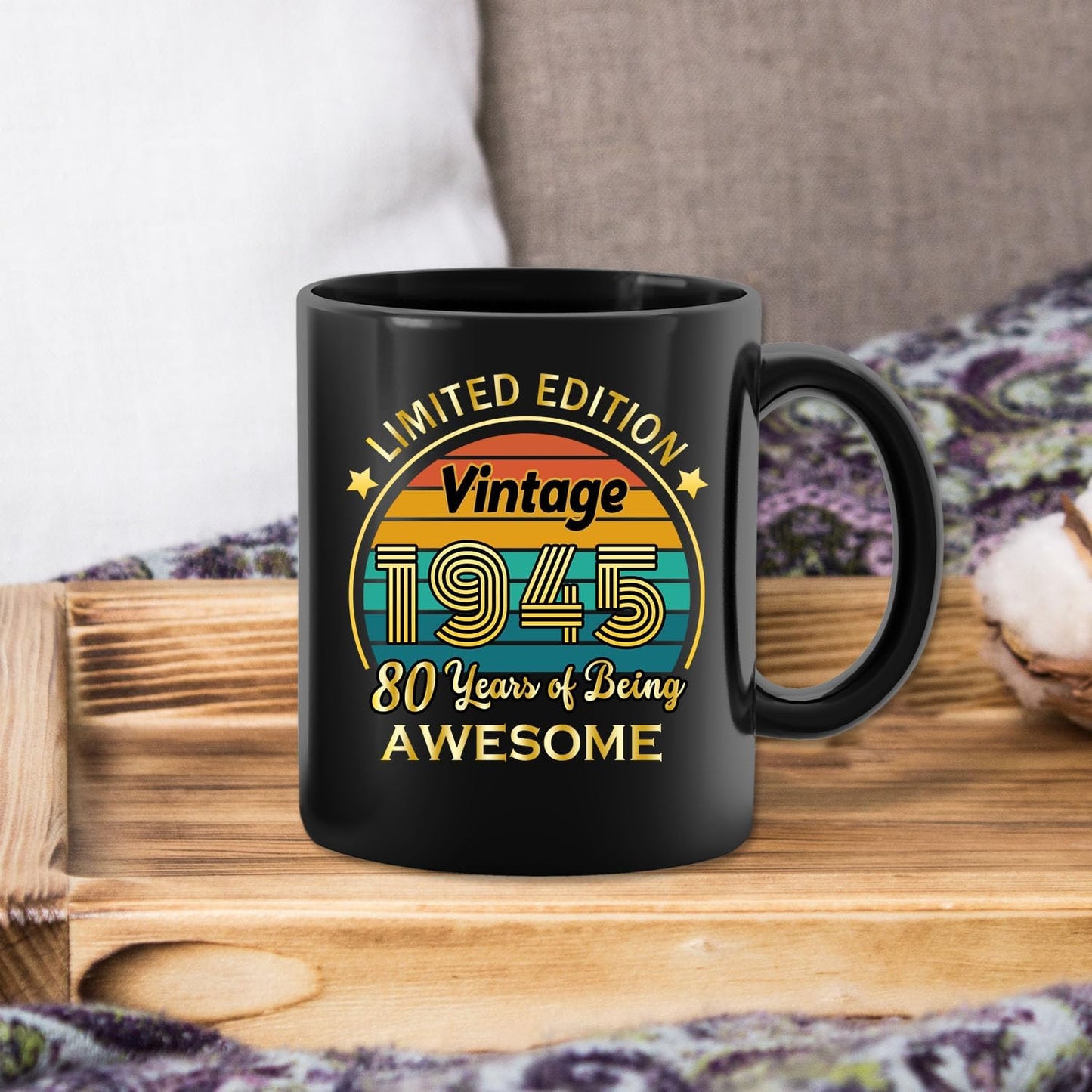 QUPT 80th Birthday Gifts for Women Men, 80th Birthday Gifts for Him, 1945 Birthday Gifts for Women Men, 80 Years Old Gifts, 1945 Birthday Gifts for Her Him, 80th Birthday Presents Coffee Mug