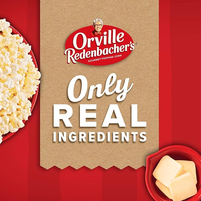 Orville Redenbacher’s Microwave Popcorn, Butter Flavor, 3g Fiber Per Serving, 3.29 oz., 3-Count (12 Boxes)