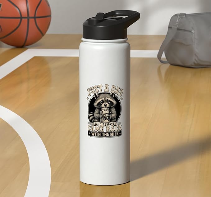 Just A Dad Who Always Came Back With The Milk Fathers Day Stainless Steel Insulated Water Bottle