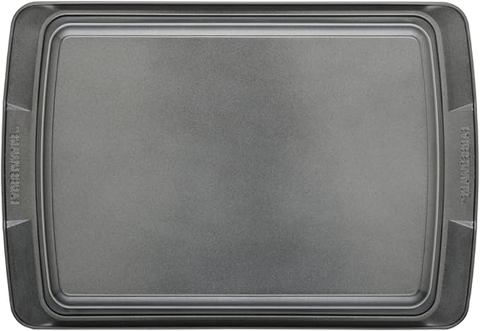 Farberware Bakeware Nonstick Roasting Pan/Roaster with U-Rack, 14.75 Inch x 10.75 Inch - Gray