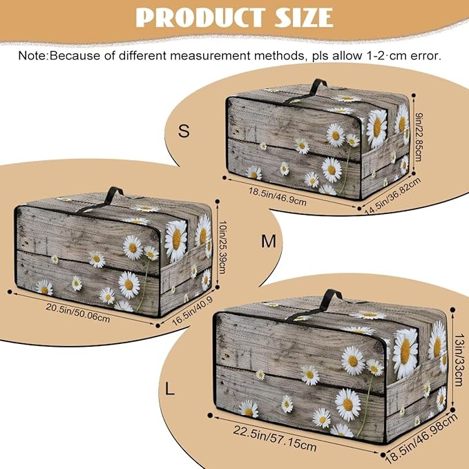 Toaster Oven Cover Washable Small Kitchen Appliance Dust Cover with Pockets, for Air Fryer Toaster Ovens, Microwaves, L, 18.5 x 22.5 x 13 inches, Daisy Wood Grain