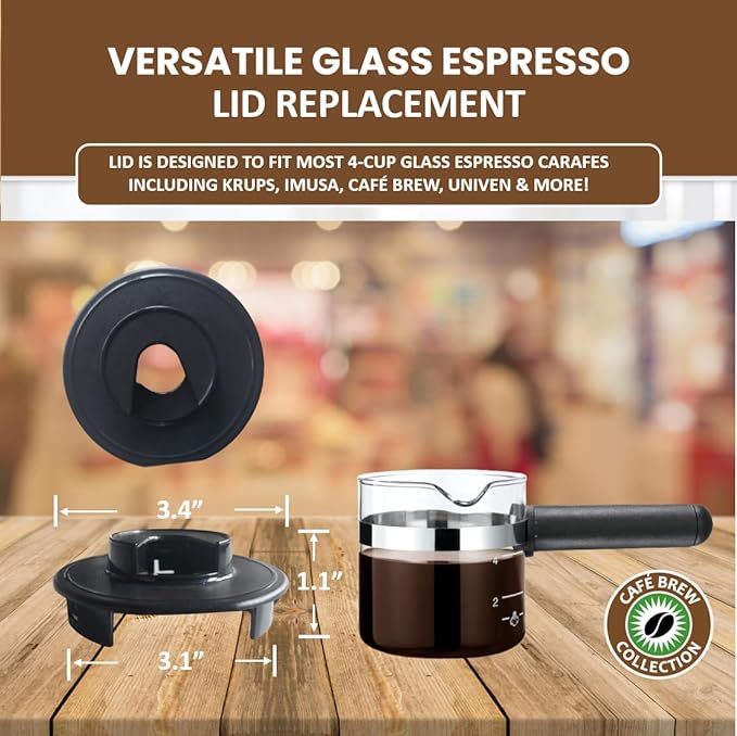Espresso Carafe Lid, Universal Replacement fits Krups, IMUSA, Hamilton Beach, Mr. Coffee, Breville, Univen