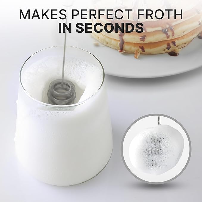 Zulay Kitchen Patented Tornado Triple Whisk Milk Frother with 4 Duracell Batteries – Handheld Foam Maker for Coffee, Lattes, Matcha & Hot Chocolate – Rich, Creamy Froth in Seconds - Nature's Sunrise