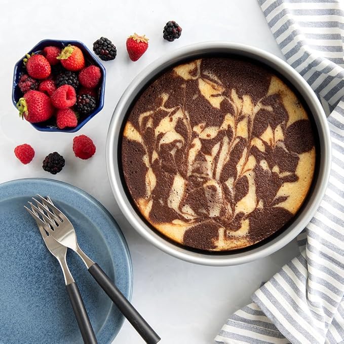 Nordic Ware Brilliant™ Colorful Bakeware 9-Inch Round Pan, Nonstick made without PFAS or PTFE for safe cooking; Reinforced steel rim prevents warping