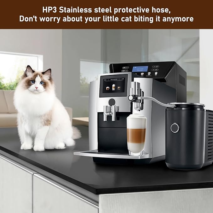Stainless Steel Milk Pipe Casing with HP3 Adapter, Compatible with Jura Coffee Machine Models:Z8/Z6/Z10/J6/J8/S8/S80/E8/E8 Chrome/GIGA X8cG2/X8G2/GIGA X3cG2 /X3G2/X8/X10/WE8/GIGA 10
