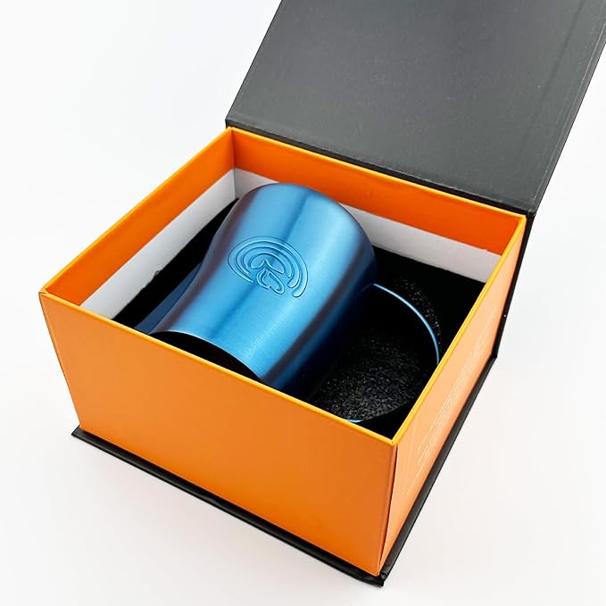 Barista Swag Curved Body Coffee Milk Frothing Cup for Espresso Machines Latte Art 500ml Steaming Pitchers (Matte Blue)