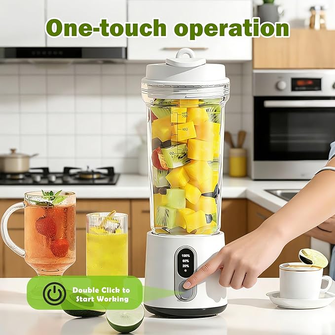 Mini Mixer Portable Blender for Smoothies - 500ML Personal Blender 300 Watt Electric Juicer for Shakes and Smoothies Portable juicer for Baby Food Travel Beach Office Sports Use
