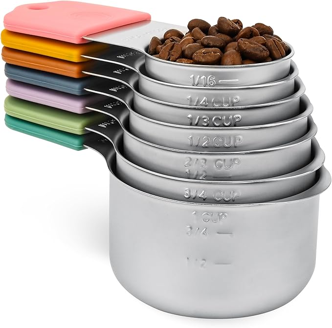 Magnetic Measuring Cups & Spoons Set 14, Heavy Duty Stainless Steel Measuring Cups and Spoons Set for Baking & Cooking, BPA Free, Round Measuring Set with Leveler, Color
