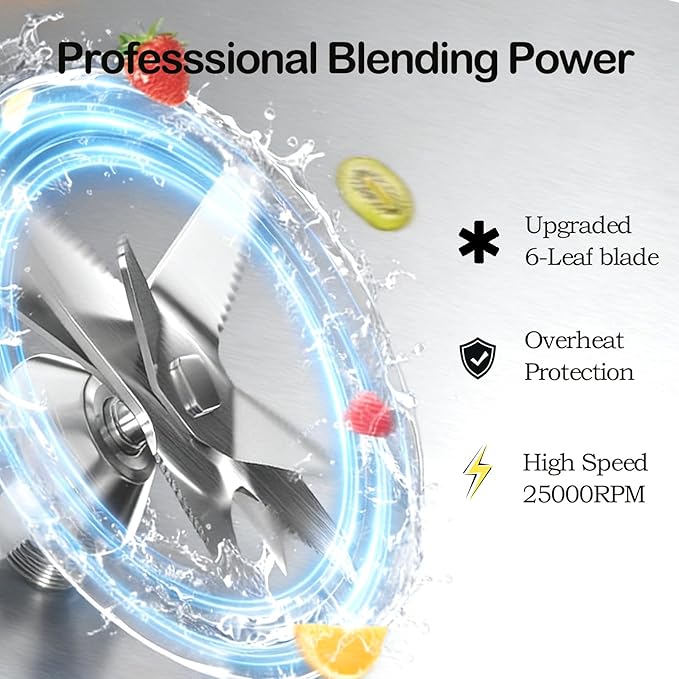 CRANDDI Commercial Blender, 2200W Countertop Blenders with Removable Shield, Quiet Smoothie Blender for Shakes and Ice Crushing, 52oz, 38000 RPM Professional Blenders for Kitchen, K80 (Grey)
