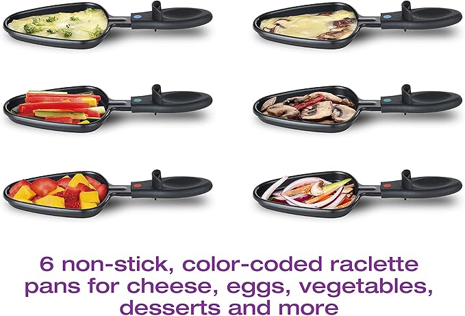 Party Grill & Raclette by Salton | 6-Person Smokeless Indoor Grill | Non-Stick Grill Plate