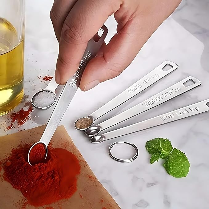 21PCS Measuring Cups and Spoons Set, Include 7 Nesting Measuring Cups, 9 Measuring Spoons and 5 Mini Spoons, Stainless Steel Metal Measuring Set, Kitchen Gadgets for Cooking & Baking