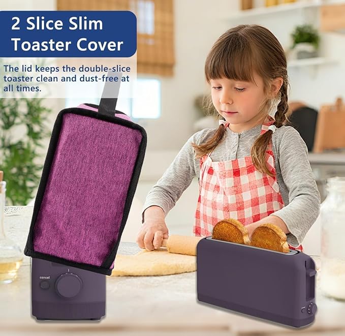 Cover for Bella 2 Slice Slim Toaster,Heat-Resistant Dustproof Waterproof Kitchen Heavy Protection Appliances Case Covers with Handle,for Bella 2 Slice Slim Toaster,Women/Mother's Day Gift (Purple)