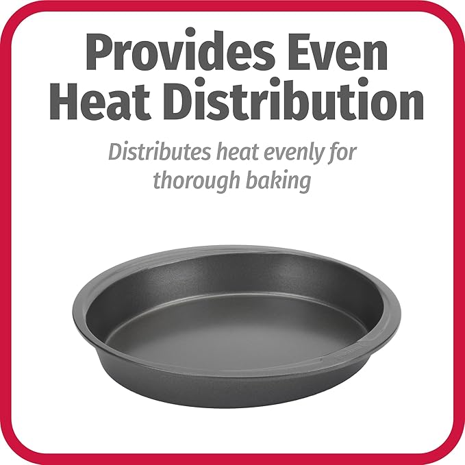 GoodCook Everyday Nonstick Steel Round Cake Pan, 9-Inch, Gray
