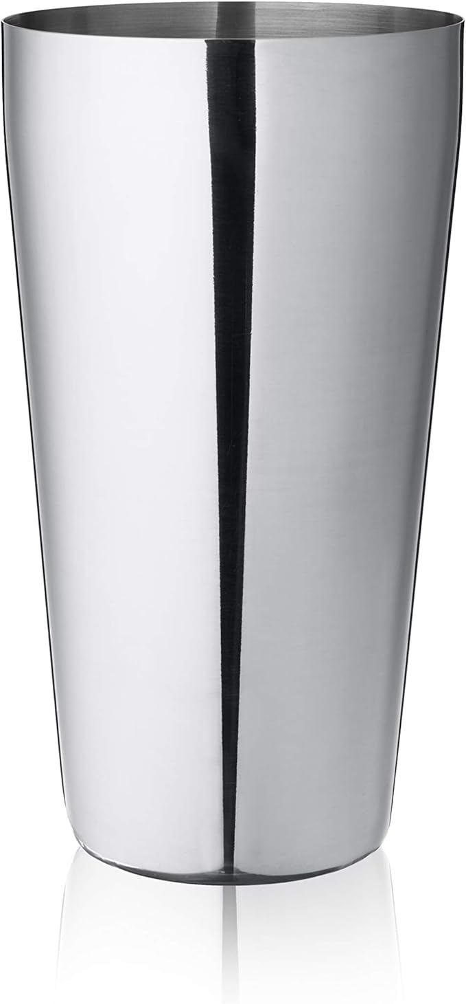 True 3-Piece Barware Set for Mixed Drinks and Cold Brew Cocktails, Includes Cocktail Shaker Tin, Cocktail Mixing Glass with 7 Printed Recipes, and Hawthorne Strainer, Home Bar Tools, Bartender Gifts