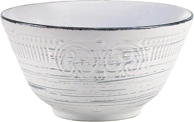 Pfaltzgraff Isabella 16-Piece Stoneware Dinnerware Set, Service for 4 - Handpainted Unique Glazed Finish - Includes Dinner Plates, Salad Plates, Bowls, Mugs - Dishwasher & Microwave Safe (Gray)