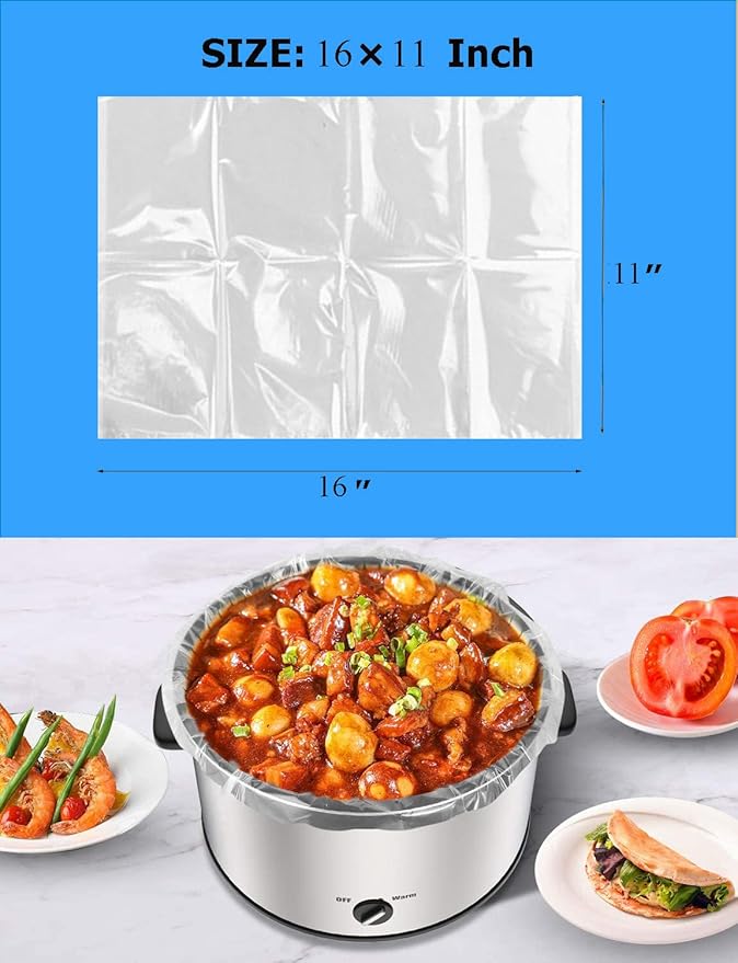 Slow Cooker Liners Small Size Pot Liners Disposable Cooking Bags Fit 1QT to 3QT Suitable for Slow Cooker and Oval & Round Pot (48)