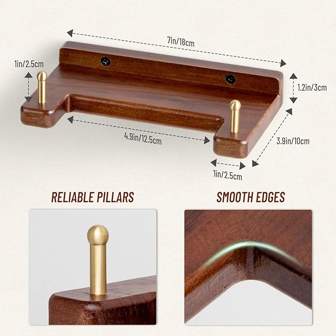 Plate Hangers for The Wall for 6-16 Inch Plates, Wooden Decorative Plate Holder for Displaying, Vinyl Record Holder Wall Mount Display, Also Ideal for Displaying Picture Frames, Bowl, Artwork